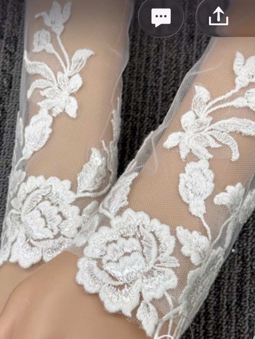 New Ivory Floral Lace Bridal Gloves Half Sleeves,